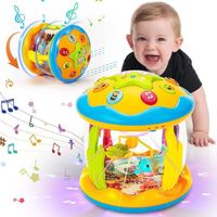 Jouet pour Bébés de 6 à 12 mois,Jouet Musical Lumineux Rotatif à Projecteur Thème Océanique pour Bébé,Jouet Rampant pour Tout-petit