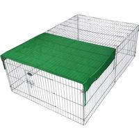 Parc Enclos pour petits animaux domestiques 122 x 95 x 58 cm Clôture avec Protection solaire Cage - 62322