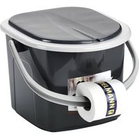 Toilettes portables - BranQ - Seau 15,5L - Confortable et compact - Noir
