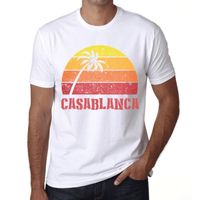 Homme Tee-Shirt Palmier Plage Coucher De Soleil À Casablanca – Palm, Beach, Sunset In Casablanca – T-Shirt Vintage