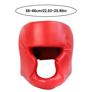 CASQUE DE BOXE - COMBAT Casque de boxe - combat,Casque de boxe en cuir pour adultes et enfants,garde-tête,karaté,muay-thaï,entraînement Sanda- Red[C457963]