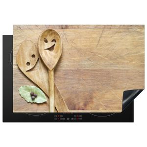 Protection Pour Plaque Induction En Verre Trempé 60x52 Cm - Motif Oiseaux Sur Les Branches Bleu - Coloray