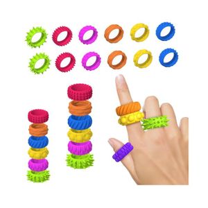 12 Pièces Anneaux Sensoriels, Fidget Rings, Anneaux En Silicone Jouets Sensoriels Anti-Stress Ring Toys Pour Soulager Le Stress Et Soulager L' Anxiété