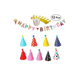 Betessin 100pcs Trompettes Fete Sans Gene 1pc Joyeux Anniversaire Banderole Happy Birthday Couronnes Pour Decorations Anniversaire Fete 11pcs Chapeaux D Anniversaires Bannieres Jeux Et Jouets