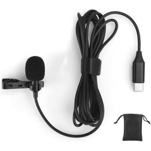 MICROPHONE Microphone pour Smartphone de Type C, Microphone à Revers omnidirectionnel, Micro Cravate pour téléphone Portable à Clip pour E A173