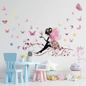 Stickers Muraux Fleur de Vigne Floral Autocollants Muraux Mural Stickers  Fleurs Rose Aquarelle pour Enfants Chambre Salon Mur[u62] - Cdiscount Maison