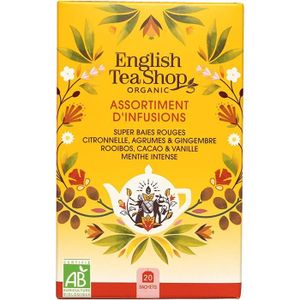 THÉ Assortiment inffusions bio - English Tea Shop - 20 sachets - Lot de 6