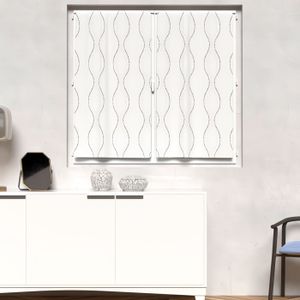 Rideau Brise-bise Double Couche GERA - Voile à Passants Motif Floral Terre Cuite 90x60cm