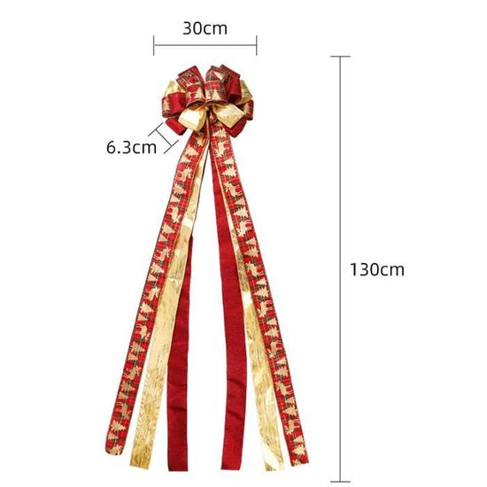 Nœud De Ruban Géant Rouge Pour Porte D'armoire De Noël - 40x33 Cm, Peluche, Avec Attaches