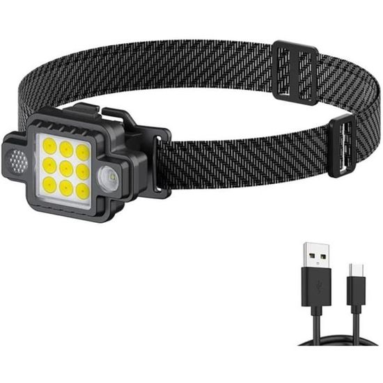 Mini lampe frontale 500 lm XPG COB LED pour randonnée, course à pied, pêche de A674 Cdiscount