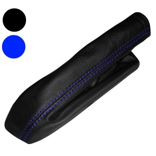 Soufflet Levier De Vitesse Simili Cuir Noir Coutures Bleues – Look Sportif Et Propre Pour Boîte Manuelle
