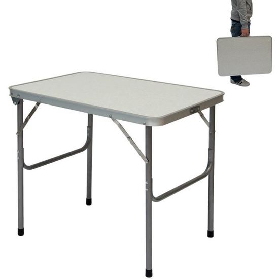 Table de Camping Portable | Pliante en Mallette | Table de pique-nique | Structure en Acier |env 70x50x60cm