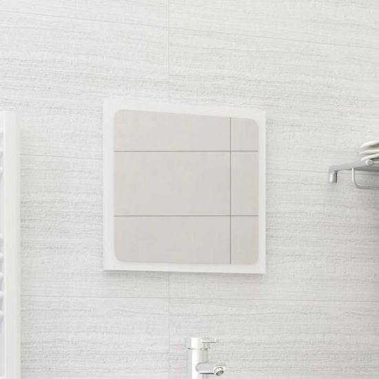 Nouveauté!Miroir Décoratif - Miroir Attrayante salon de salle de bain Blanc brillant 40x1,5x37 cm Aggloméré606