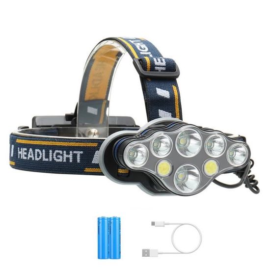 L2 Lampe Frontale VTT LED Rechargeable 5 Modes - Lumière de Sécurité