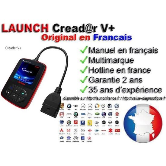 Creader V+ detecteur de panne automobile multimarque en français OBD