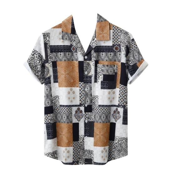 Chemises Homme Hawaïennes à Manches Courtes - Imprimés Tropicaux, Coupe Décontractée - Pour Plage, Vacances Et été - 2