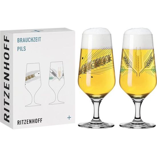 RITZENHOFF Set Di 2 Bicchieri Universali Sparkle No.2 500 Ml - Cristallo Con Motivo Foglia Oro, Fatti In Germania, Lavabili In Lavastoviglie