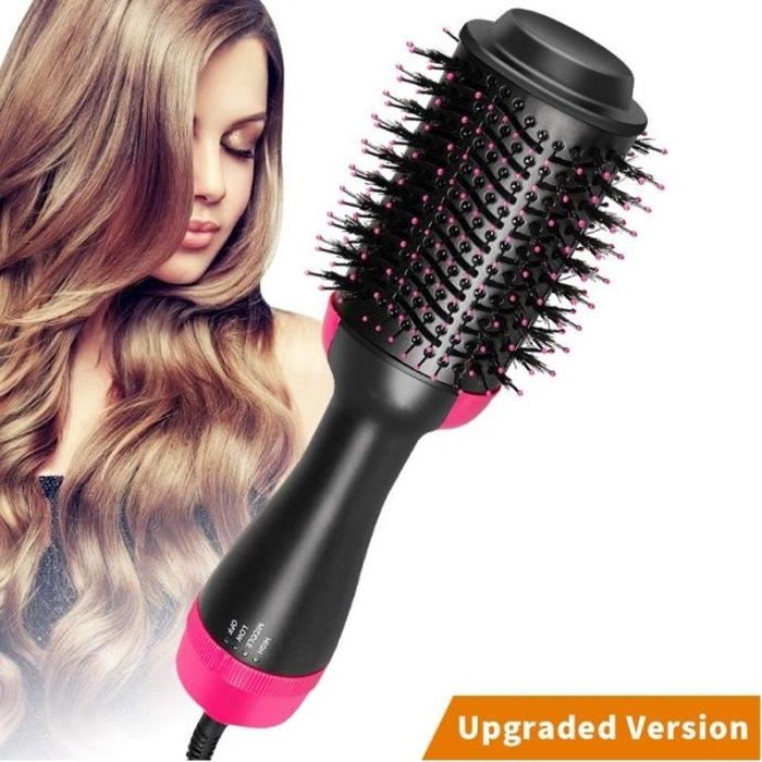 Brosse Soufflante Rotative, Sèche-Cheveux Brosse Lissante Chauffante Electrique Multifonctionnels fer à friser Défrisant Bigoudi et
