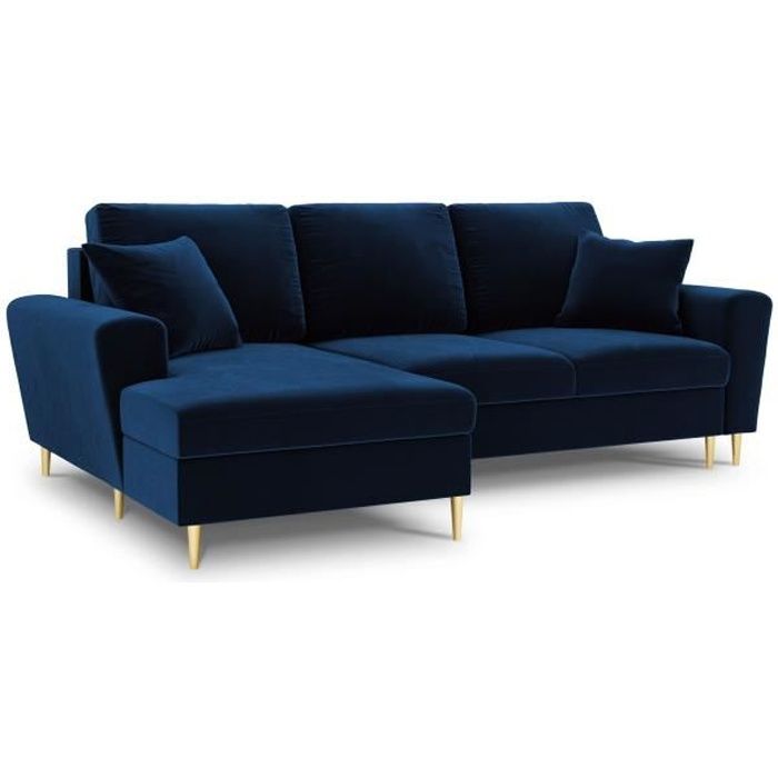 Canapé d'angle 4 places Bleu Tissu Design