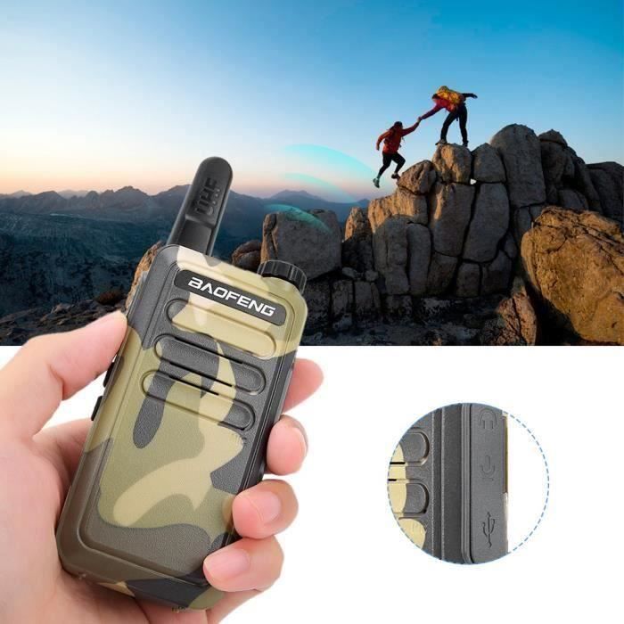 Mini talkie-walkie radio bidirectionnel HD ultra-mince et anti-interférences (modèle H)
