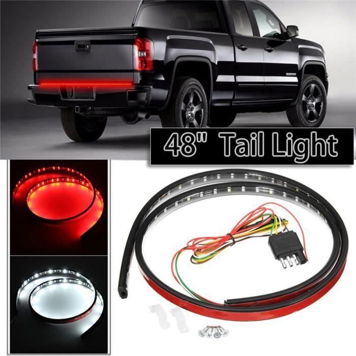 LED Strip Bande Lampe Stop Feu Frein Clignotant Voiture Lumière Rouge Blanc 120cm L37240