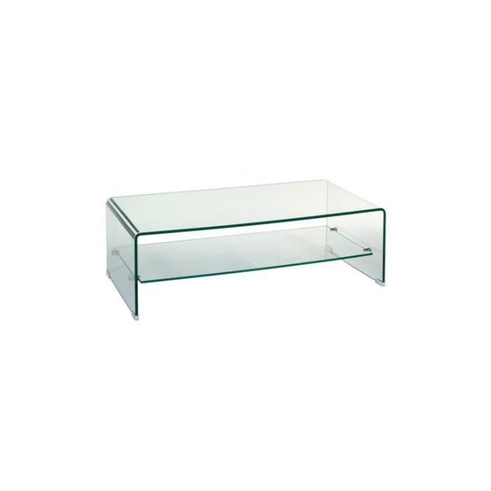 Table basse en verre rectangulaire Transparente CRISTAL 110 cm