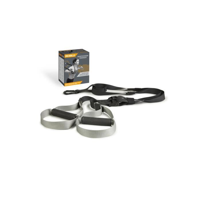 REBBLO Sangles de Suspension pour Entraînement à la Maison, Sangle de Tirage Musculation Multifonction, Kit Sangle de Resistance Mo