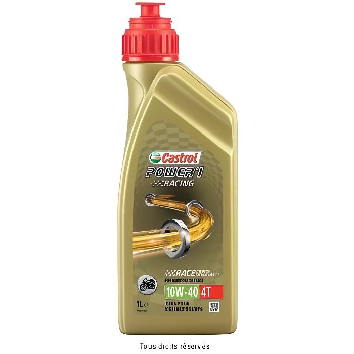 CASTROL Huile moteur synthétique Power 1 Racing 4T 10W-40 - 1 L