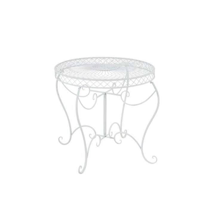 CLP Table ronde de jardin faite à la main SHEELA, table de design en fer forgé au style nostalgique, diamètre Ø 88 cm, 6 couleurs...