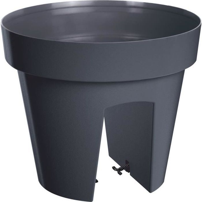 Pots de fleurs pour balcon anthracite, jardinières, plantation balustrades 5L