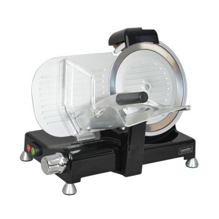 Trancheuse Pro - 140 W - Lame 25,5 cm multifonction en inox - Coupe réglable de 0 à 1,5 cm