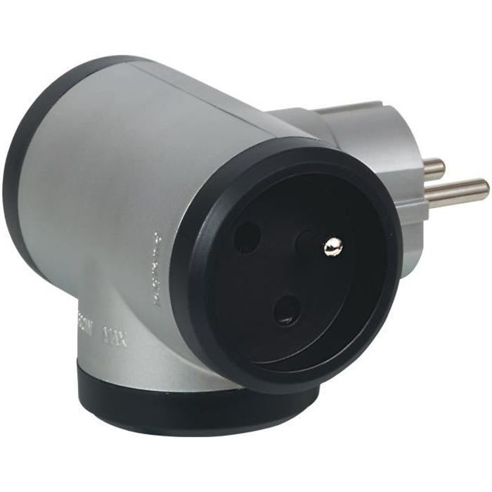 LEGRAND Fiche multiprise 16 A 3x2 P+T 3 sorties latérales aluminium