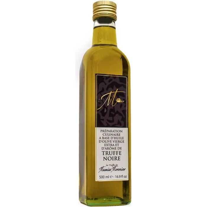 Huile d'olive extra-vierge, à la truffe noire (bouteille de 500 ml)