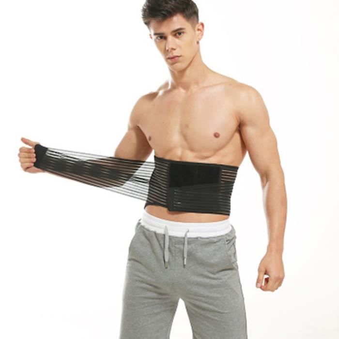 Ceinture de Compression Élastique de Soutien du Dos Unisexe, Noir, Xl