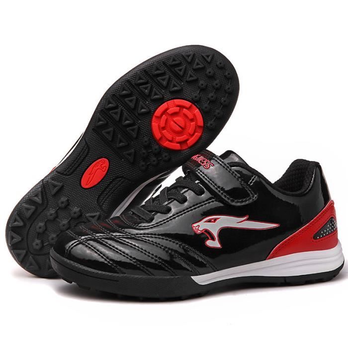 Chaussures de football homme enfant Adolescents Chaussures de Foot basse de sport professionnelles chaussures crampon avec velcros