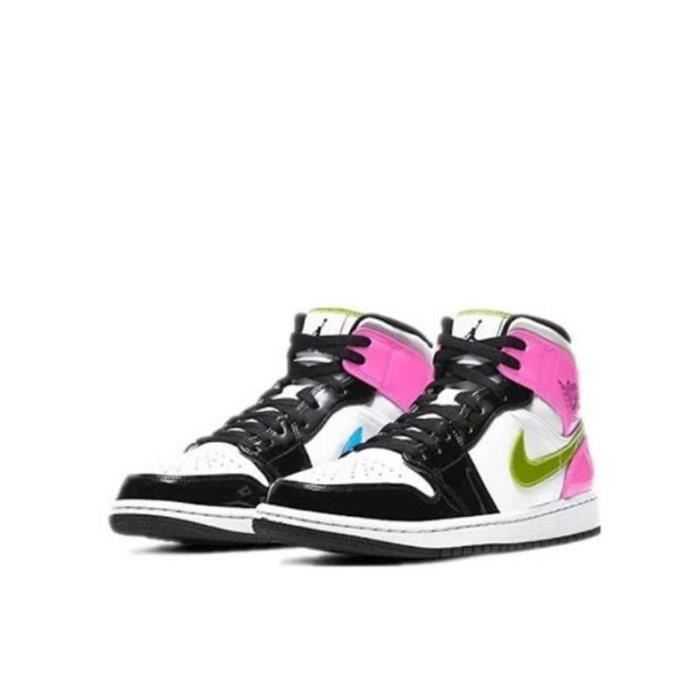 Air Jordan 1 Mid-Patent Leather-Chaussures de Sport AJ 1 Pas Cher pour Femme