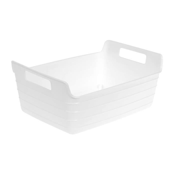 Panier souple plastique 2 anses blanc (L.28cm)