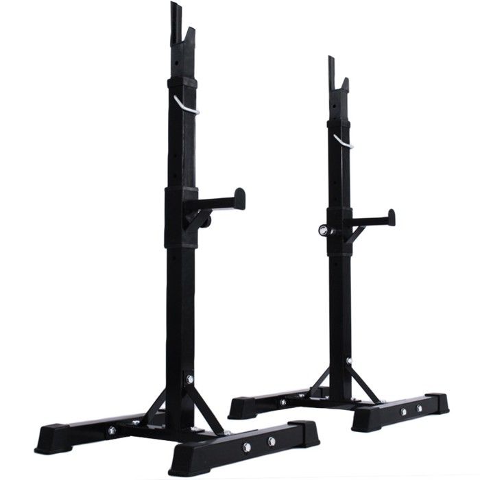 Physionics® Support pour Haltères Longs - Réglage à 12 Niveaux, Cadre en acier - Repose Barre, Rack de Rangement, Musculation