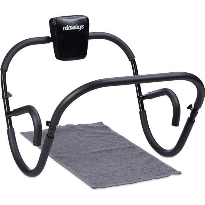 Relaxdays AB Roller Fitness Crunch Trainer appareil d’entraînement musculation maison muscles abdominaux HxlxP: 66 x 70 x 70 cm,