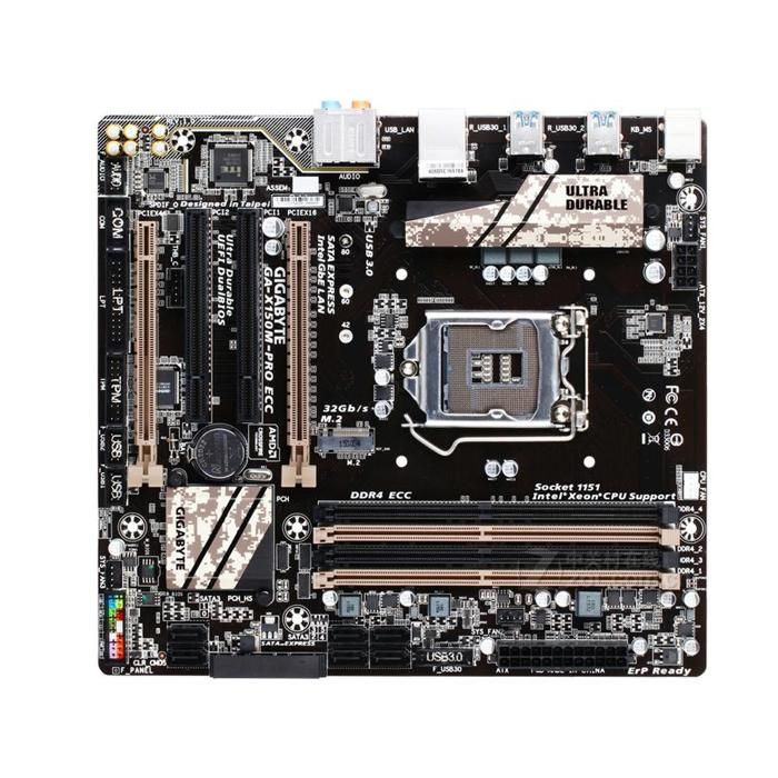 Carte mère GIGABYTE X150M-PRO ECC Intel C232 Socket LGA1151 4xDDR4 SDRAM 64GB Micro ATX - Gigabyte