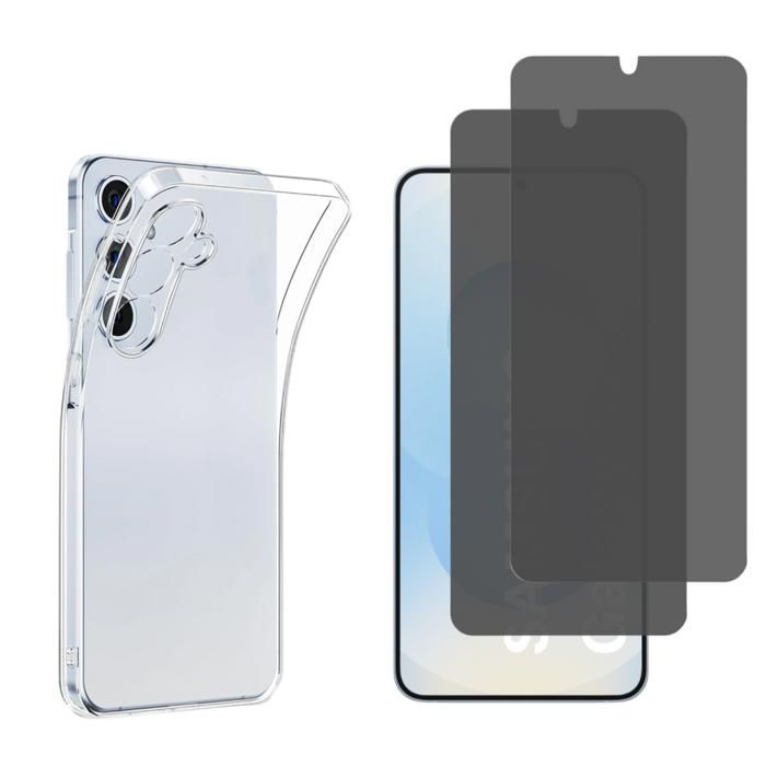 Protection écran Verre Trempé 9H Anti-espion Pour Galaxy S25 - Lot De 2, Compatible Coques, Pose Sans Bulles