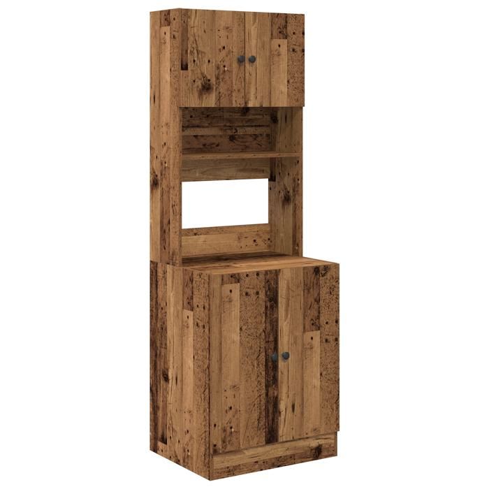 (SOLDE dété)Armoire de cuisine/Colonne de cuisine - Anti humidité - Bois vieux 60x50x180 cm Bois d’ingénierie Aspect élégant*4846