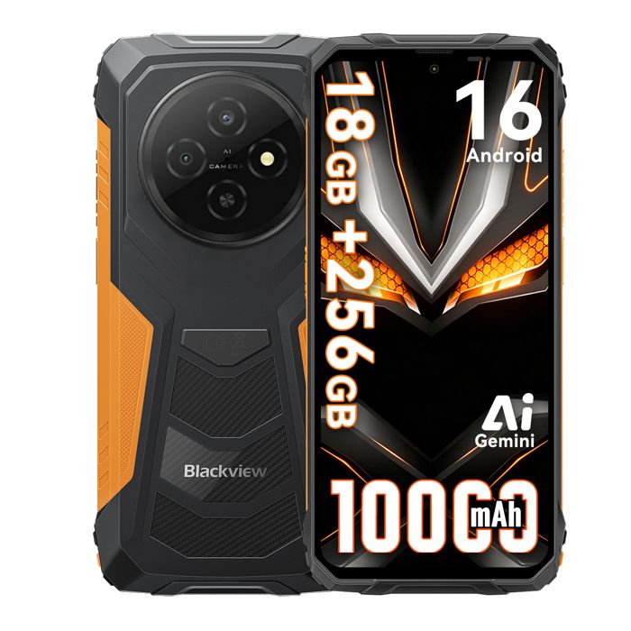Téléphone Portable Incassable BLACKVIEW FORT Smartphone Robuste18Go RAM+256Go ROM/TF 2ToAndroid 15Batterie 10000mAh6.56+16MP