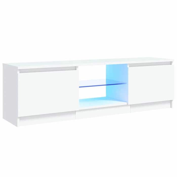 Meuble TV - Lumières LED RVB - Blanc 120x30x36 cm - Design Contemporain RUI07 6820