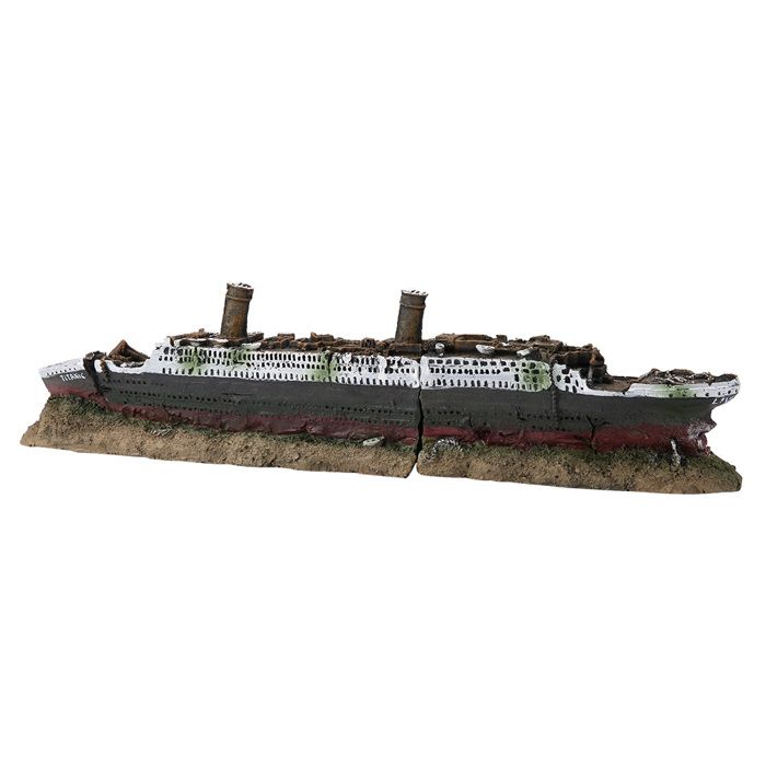 SALALIS Ornement de décoration Ornement de Navire de Bateau Épave Titanic Perdu décoration daquarium animalerie vivarium