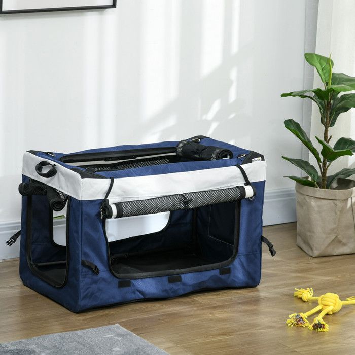 Comparer les prix de Poussette pour chien 2 en 1 - TRUXEN8 - Compartiment amovible - Pliable - Sécurité - Bleu