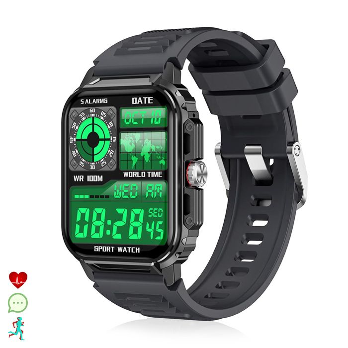 DAM Smartwatch Y1 avec moniteur de santé avancé appels Bluetooth et plus de 50 modes de sport. 41x08x55 cm. Couleur: