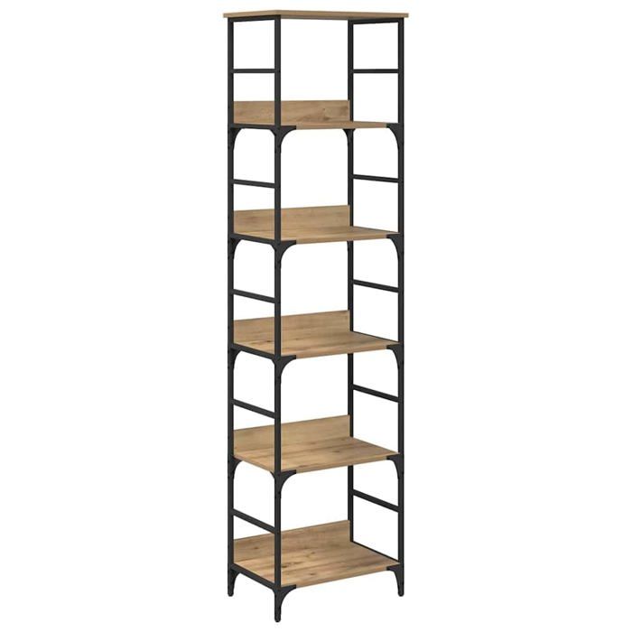 Bibliothèque moderne - vidaXL - Chêne artisanal - 50x33x1885 cm - Bois dingénierie - Cadre en acier - 5 étagères