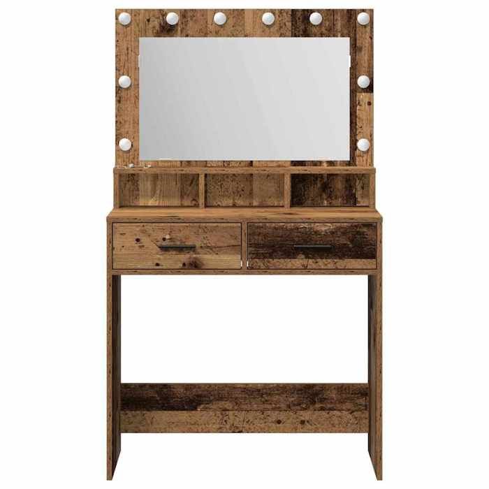 Moderne Coiffeuse pour Chambre - jills - Table de maquillage - Bois ancien 79x41x135 cm - Bois dingénierie CCC562