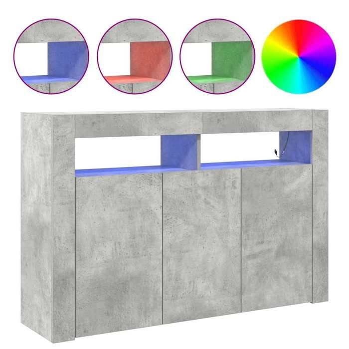 Enfilade de rangement Gris - LEMON® Buffet bas - gris béton - 116x30x75cm - Bois dingénierie 247 - Soldes